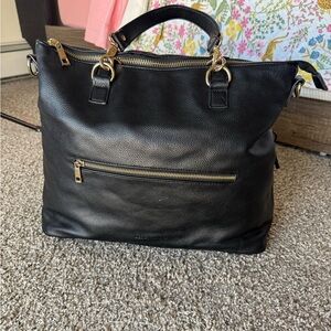 Bella Tunno Convertible Black Pebble Bag - Gold Hardware - 2 in 1 Purse Backpack